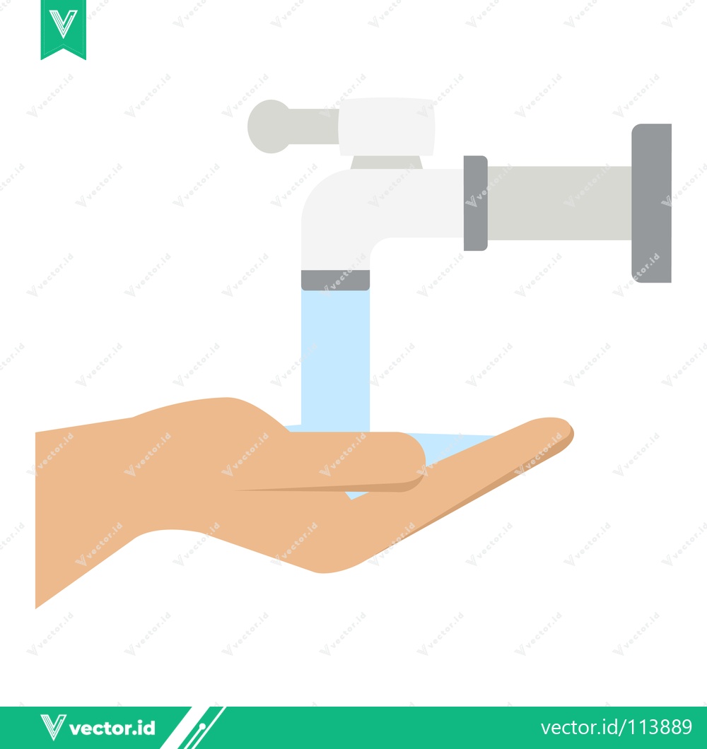 Premium Vector dari Hand Washing Under Running Water from Faucet