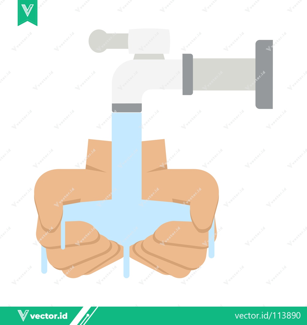 Premium Vector dari Washing Hands Under Running Water From Faucet