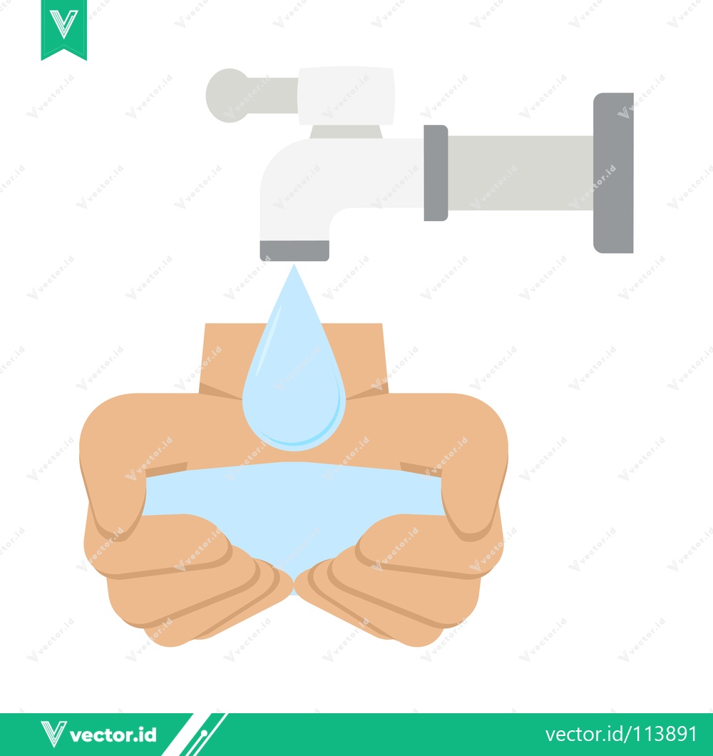 Premium Vector dari Washing Hands Under Running Water From a Faucet