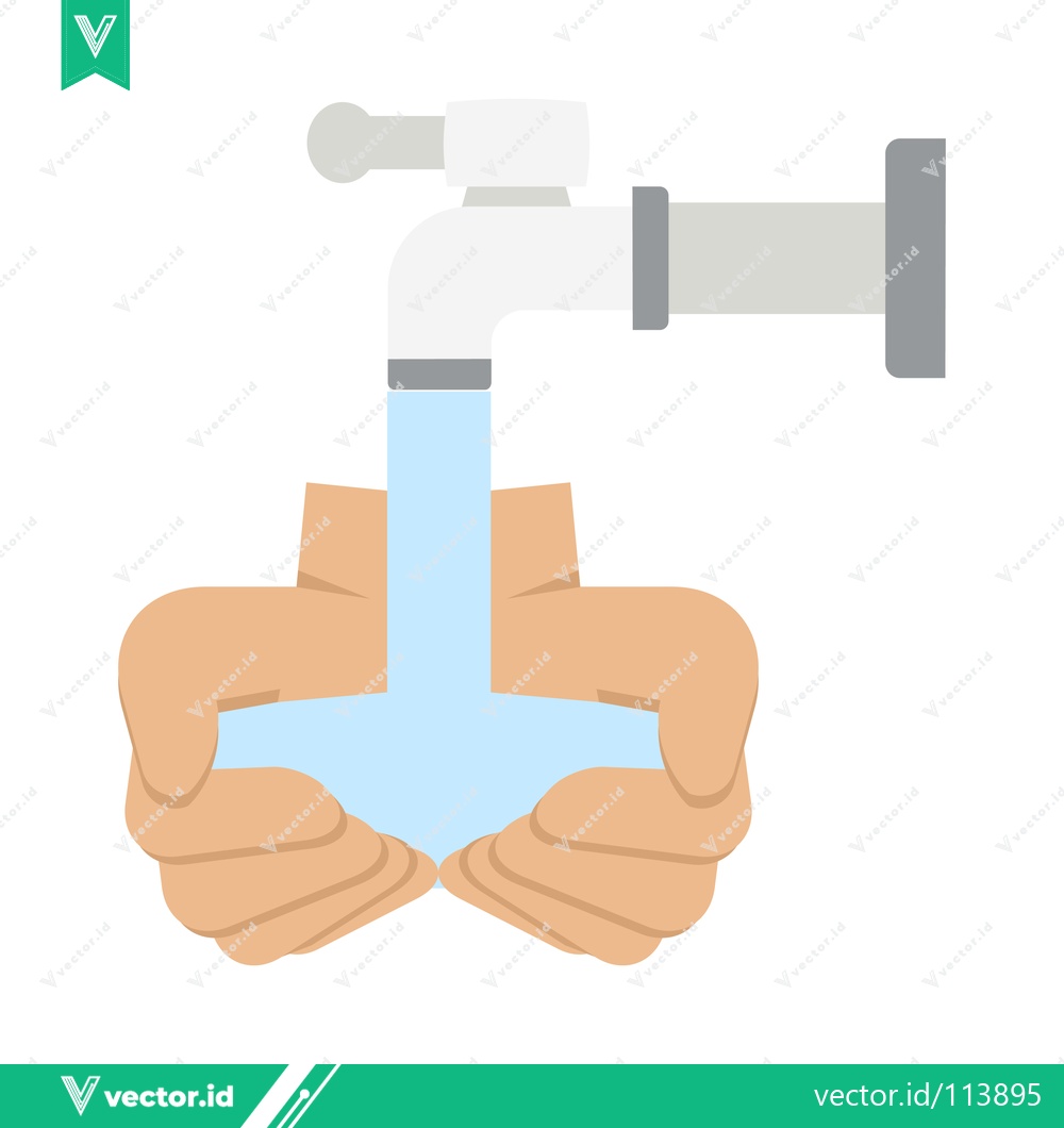 Premium Vector dari Washing Hands Under Running Water From Faucet
