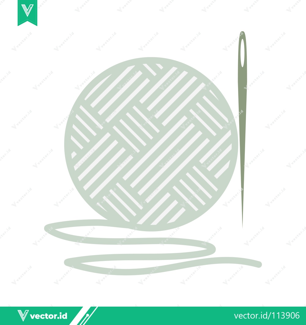 Premium Vector dari Minimalist Illustration of a Ball of Yarn and Needle