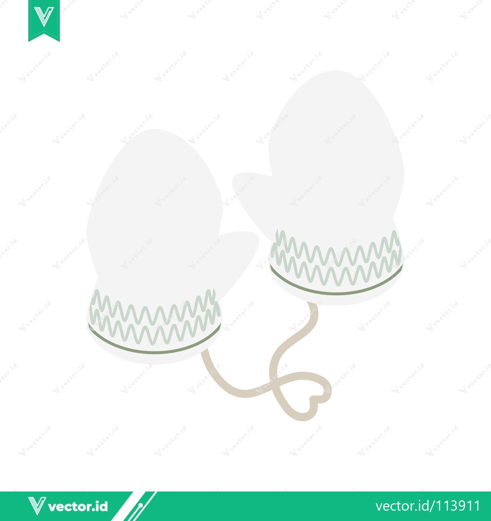 Premium Vector dari Pair of White Mittens Connected by String