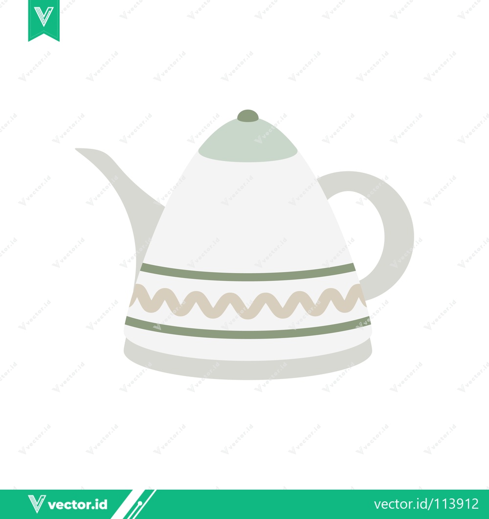 Premium Vector dari Decorative Kettle with Patterned Base