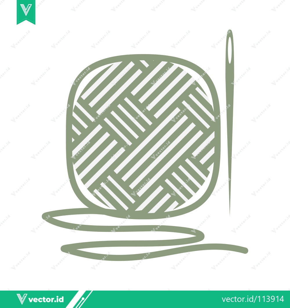 Premium Vector dari Minimalist Illustration of a Ball of Yarn and Needle