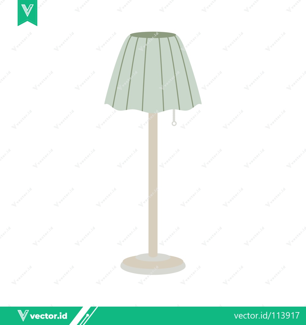 Premium Vector dari Elegant Pastel Green Pleated Floor Lamp with White Base