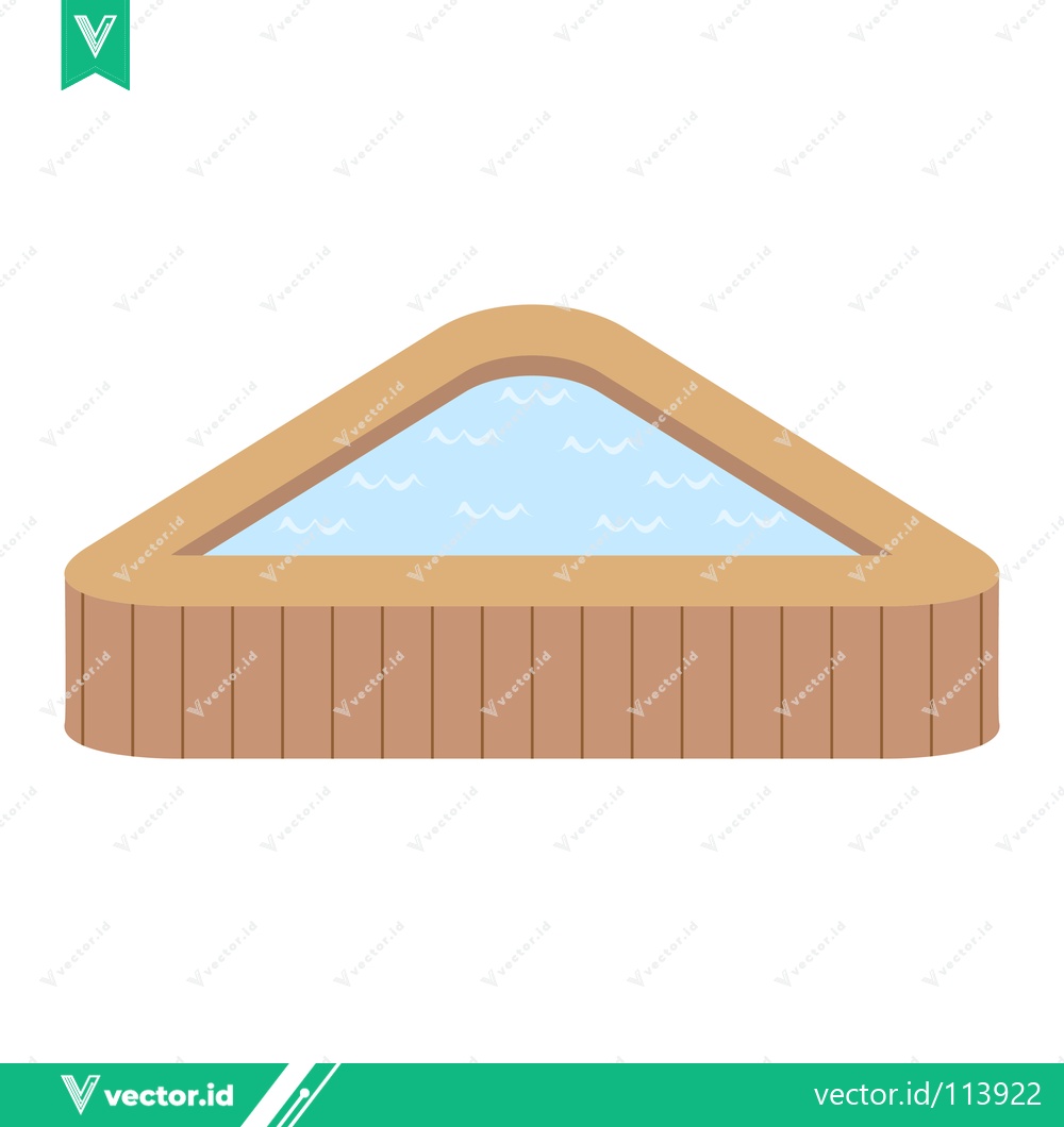Premium Vector dari Triangular Hot Tub with Bubbling Water