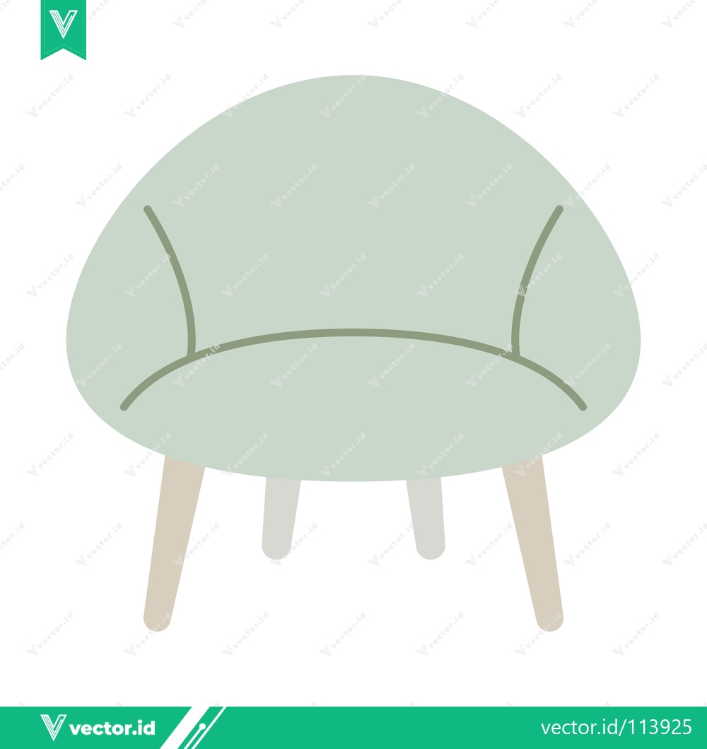 Premium Vector dari Minimalist Armchair with Light Wood Legs