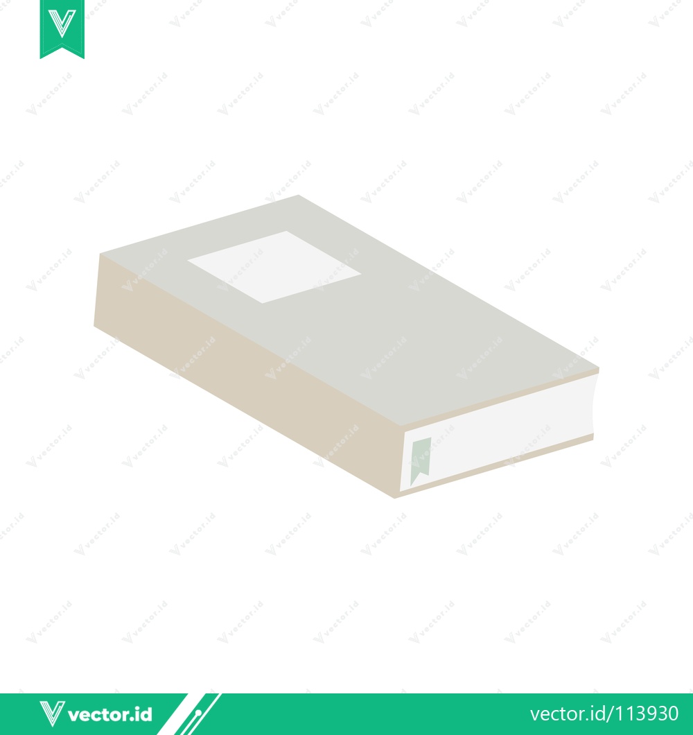 Premium Vector dari Minimalist Isometric Book Icon on White Background