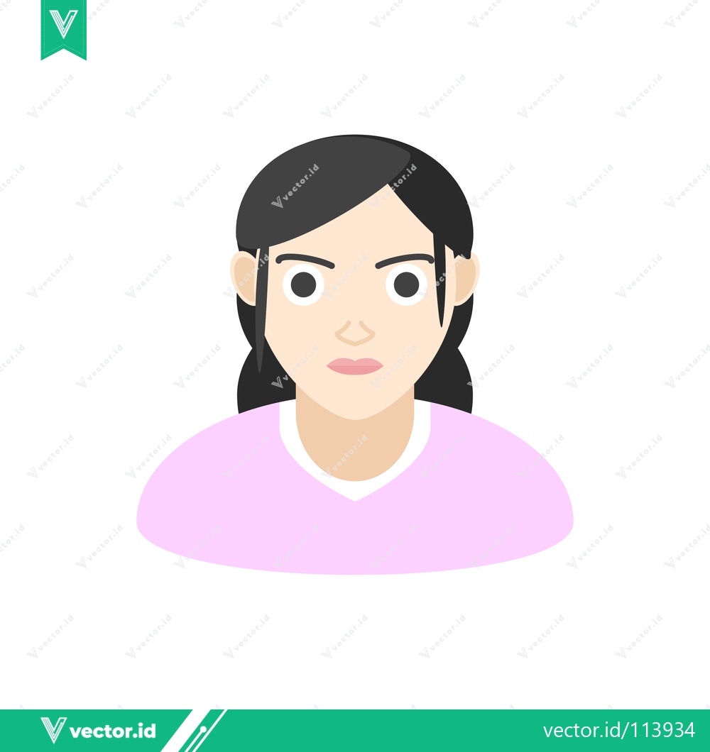 Premium Vector dari Illustration of a young woman with dark hair and a pink shirt