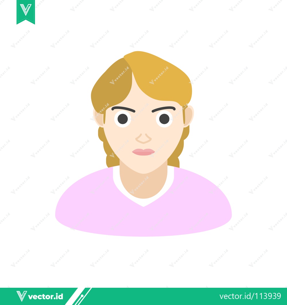 Premium Vector dari Illustration of a young woman with blonde hair and a pink shirt