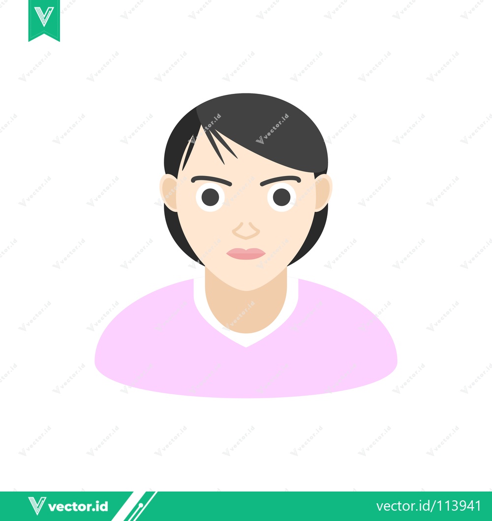 Premium Vector dari Illustration of a woman with short black hair and a pink shirt