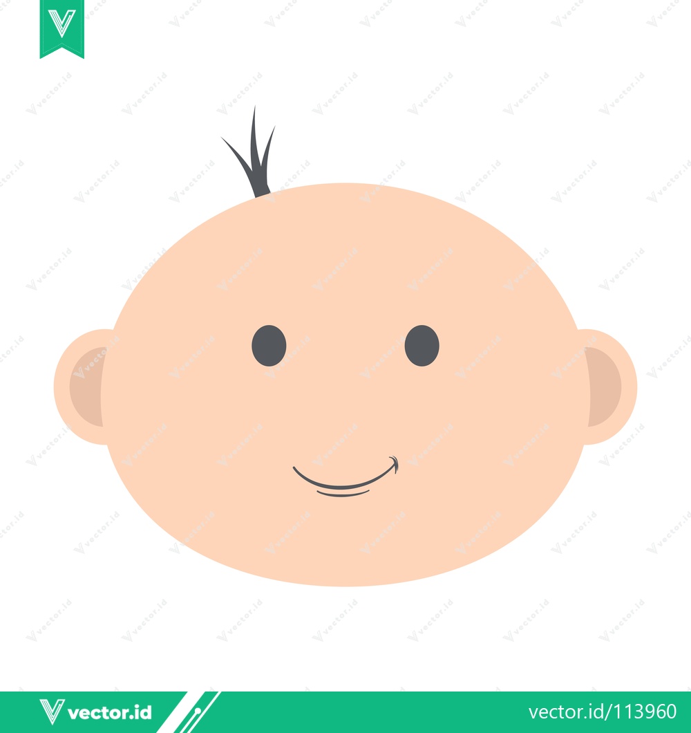 Premium Vector dari Cute Baby Face Cartoon Illustration Minimalist Style