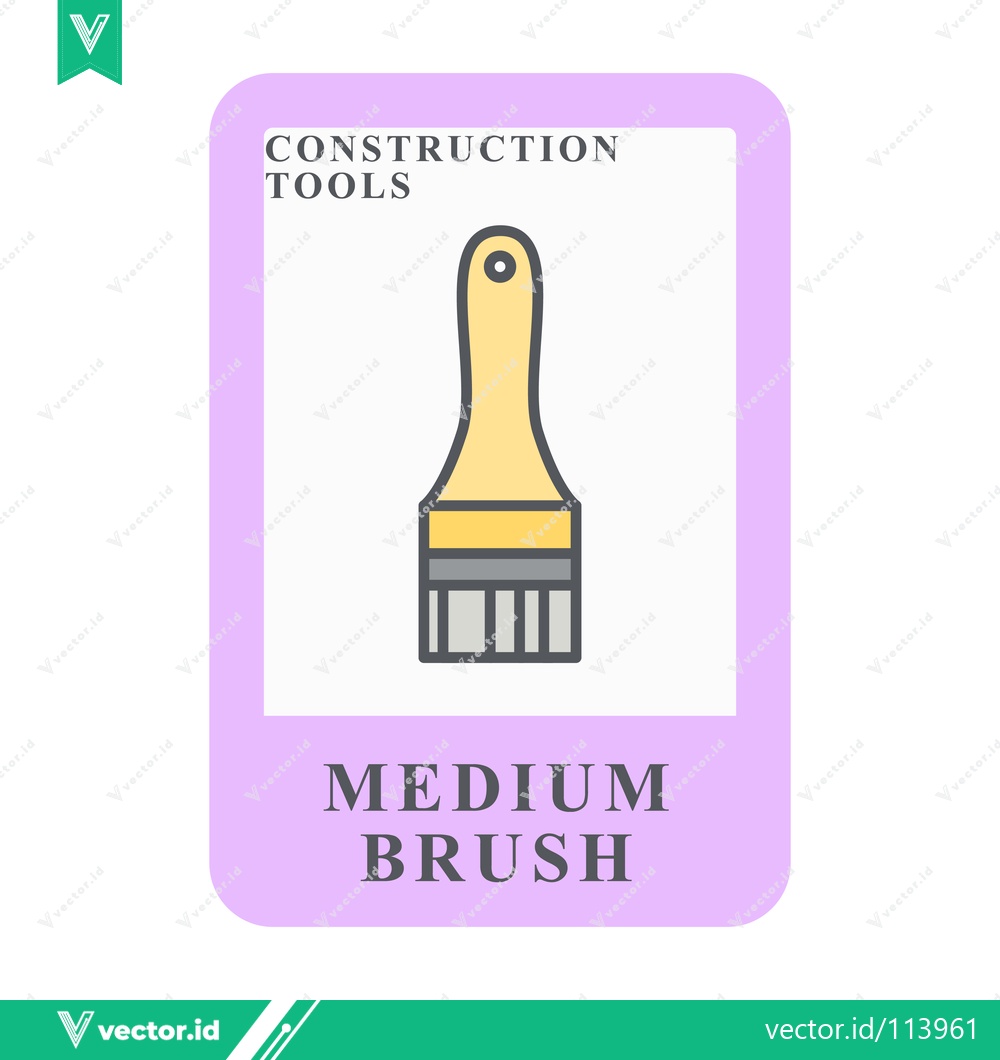 Premium Vector dari Illustration of a Medium Paint Brush for Construction Tools