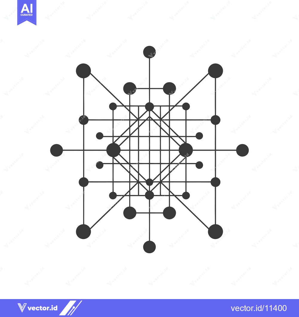 Premium Vector of Abstract Geometric Design with Interconnected Circles and Lines