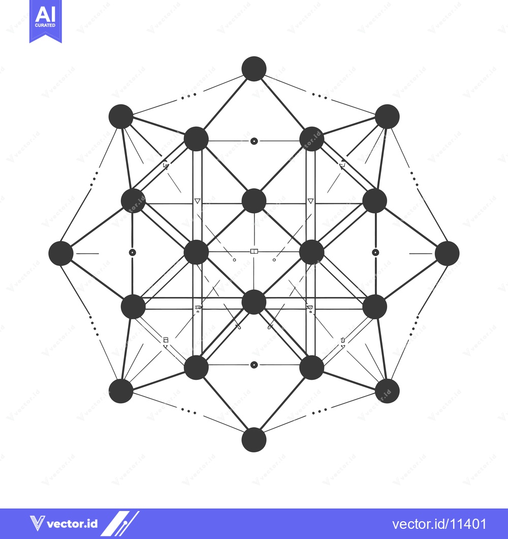 Premium Vector dari Abstract Geometric Design with Interconnected Circles and Lines