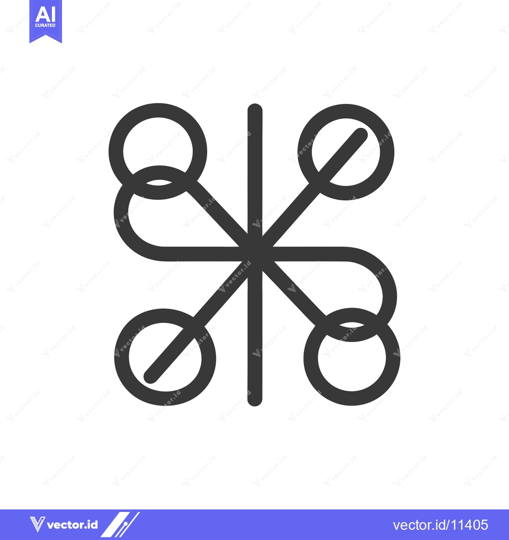 Premium Vector of Abstract Geometric Design with Interlocking Circles and a Vertical Lin