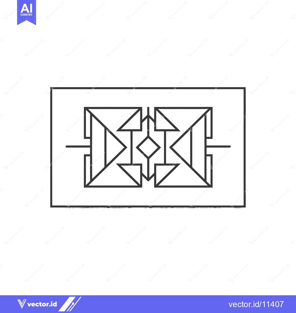 Premium Vector dari Abstract geometric design with interlocking triangles and a square fra