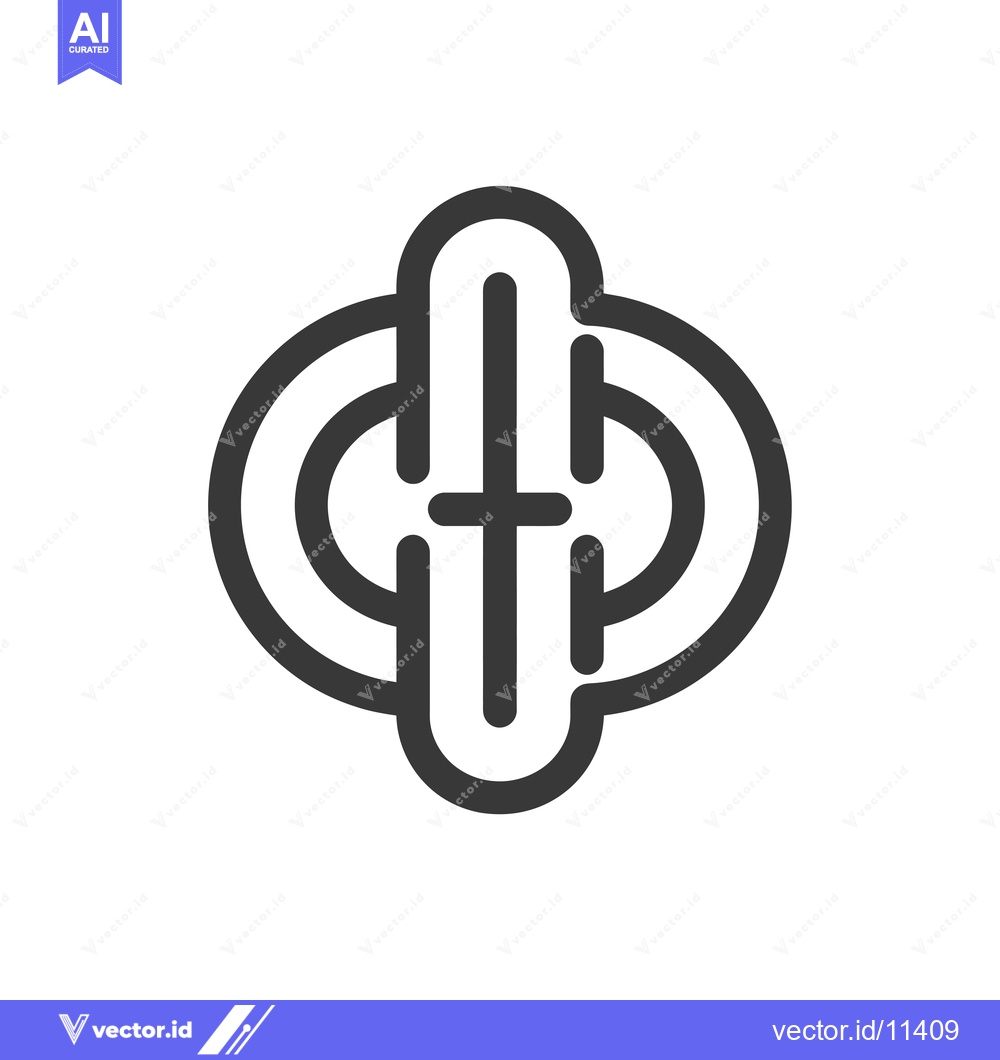 Premium Vector dari Abstract Geometric Design with Intersecting Circles and Lines
