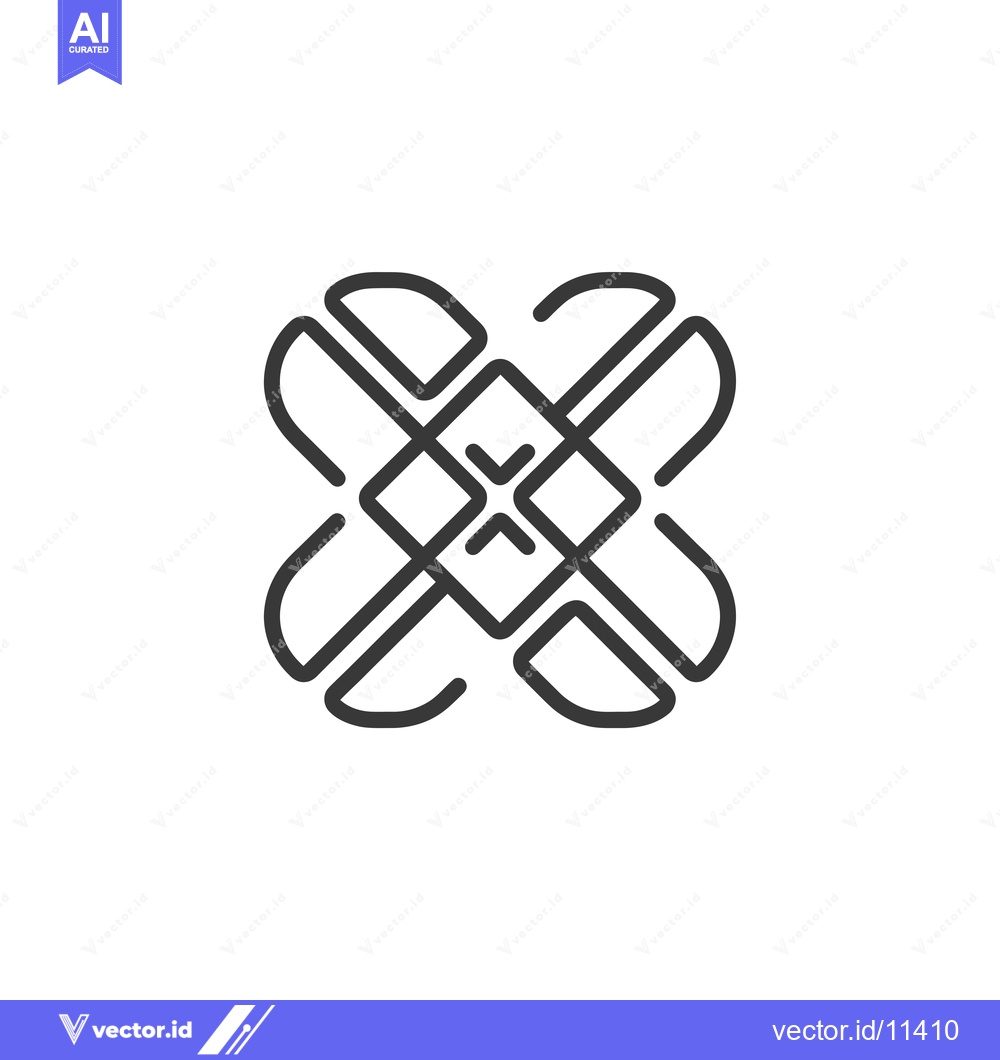 Premium Vector dari Abstract Geometric Design with Intersecting Curved Lines and Squares