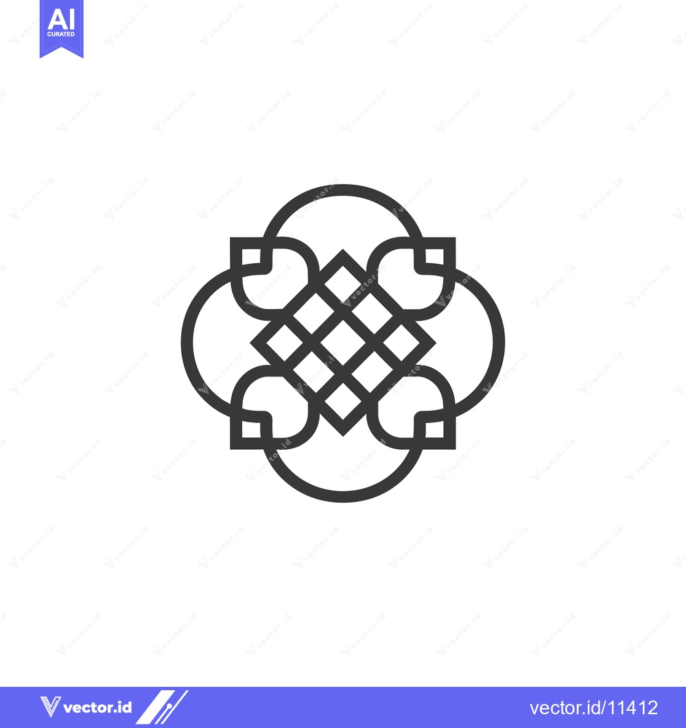 Premium Vector dari Abstract Geometric Design with Intersecting Lines and Curves