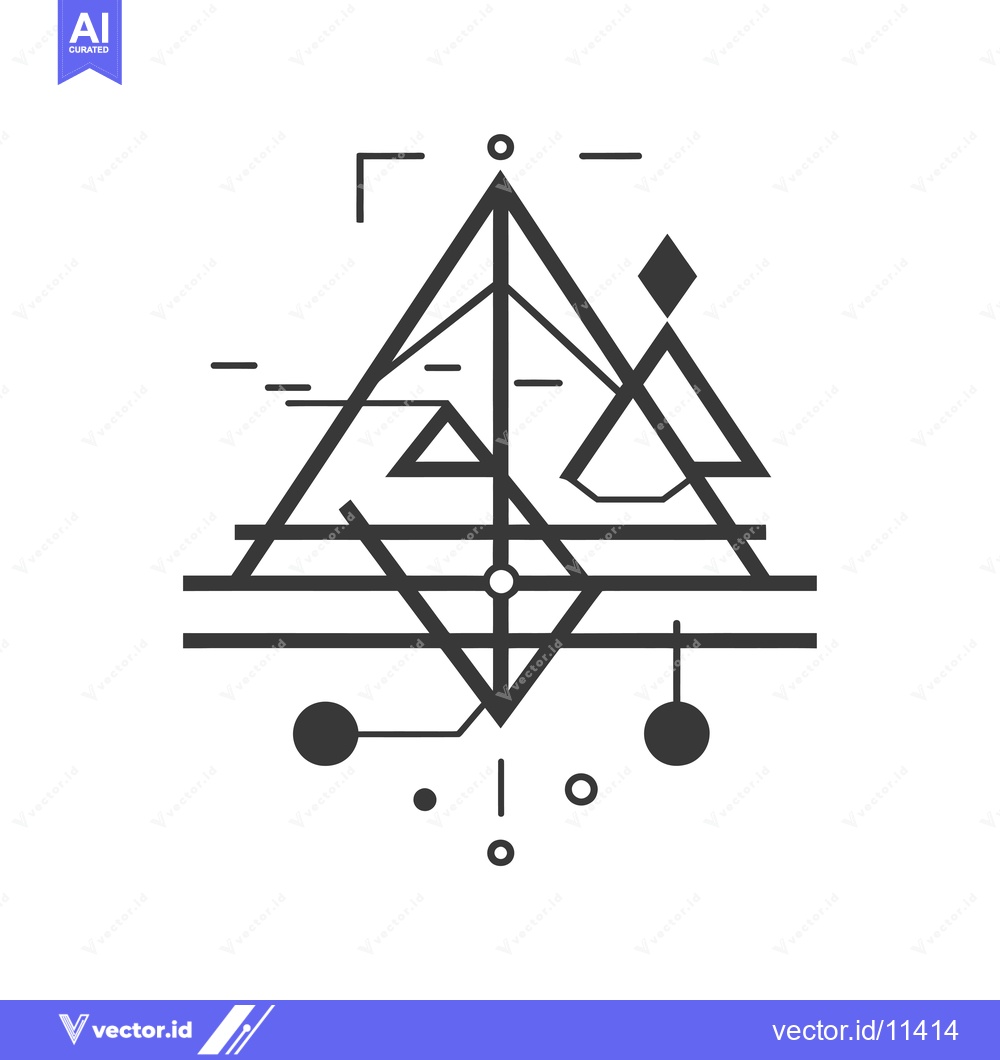 Premium Vector dari Abstract Geometric Design with Intersecting Lines and Shapes