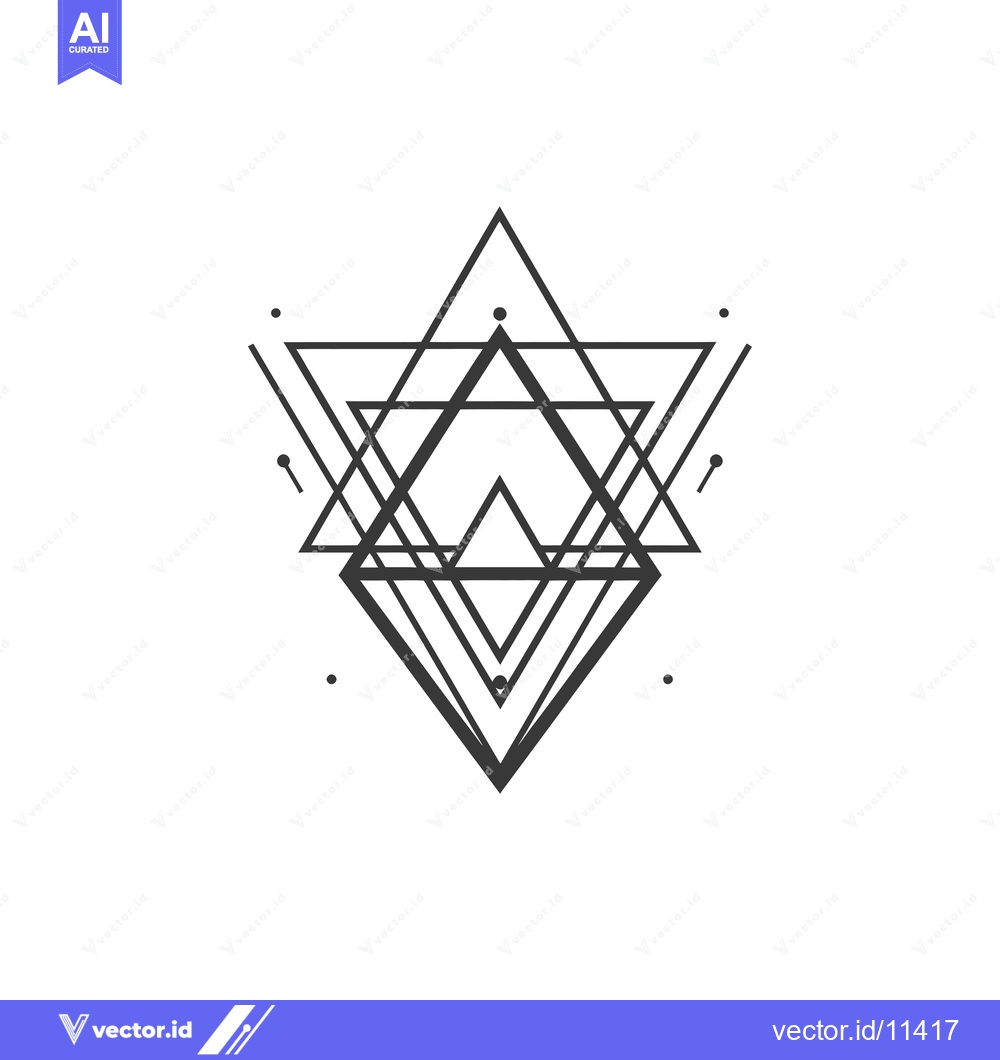 Premium Vector dari Abstract Geometric Design with Intersecting Triangles