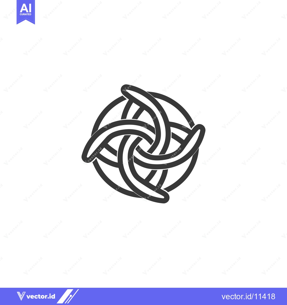 Premium Vector dari Abstract Geometric Design with Intertwined Curved Lines
