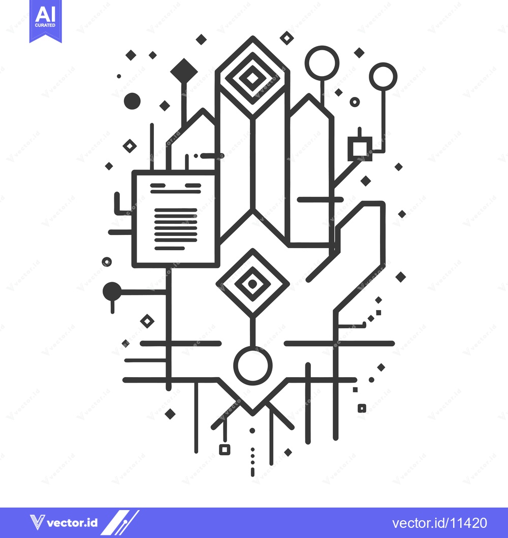 Premium Vector dari Abstract Geometric Design with Lines, Circles, and Squares