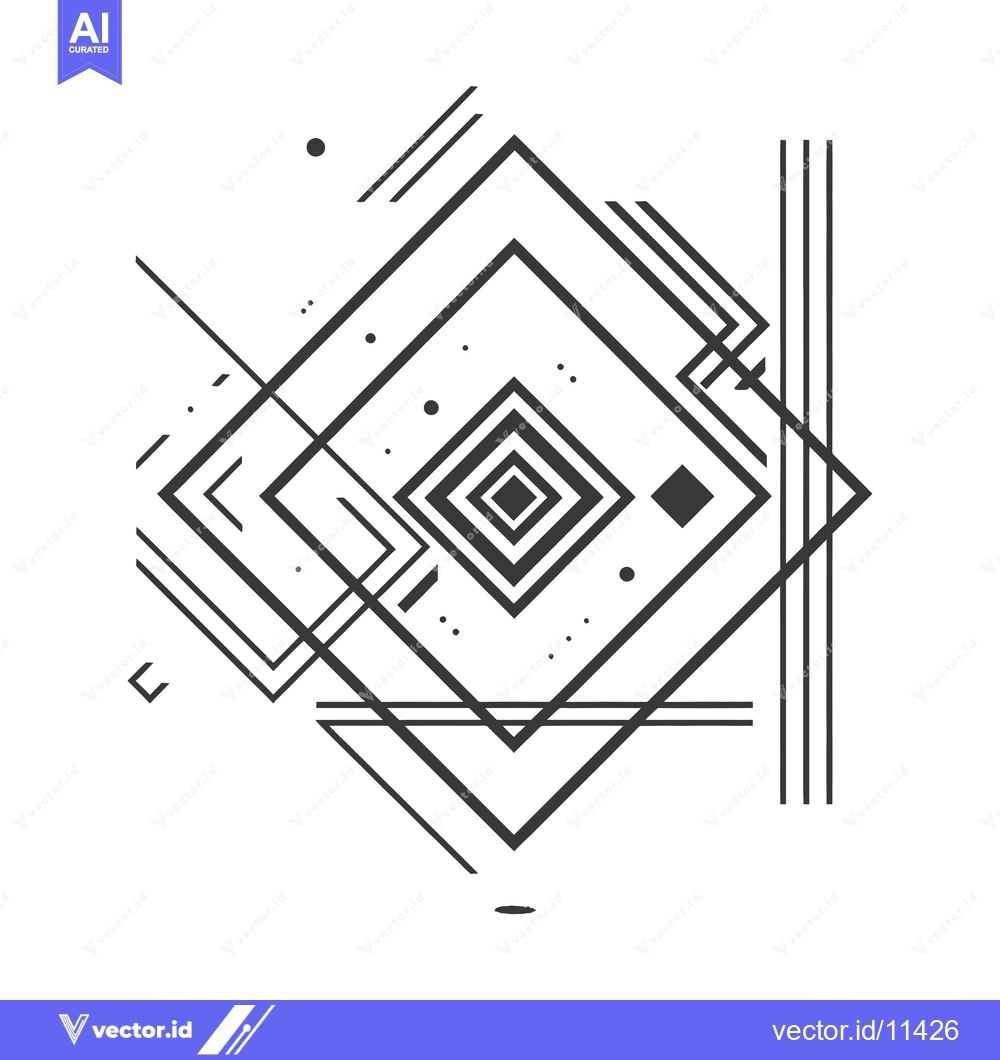 Premium Vector dari Abstract Geometric Design with Overlapping Squares and Lines