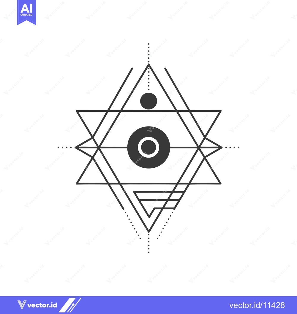Premium Vector dari Abstract geometric design with overlapping triangles and circles