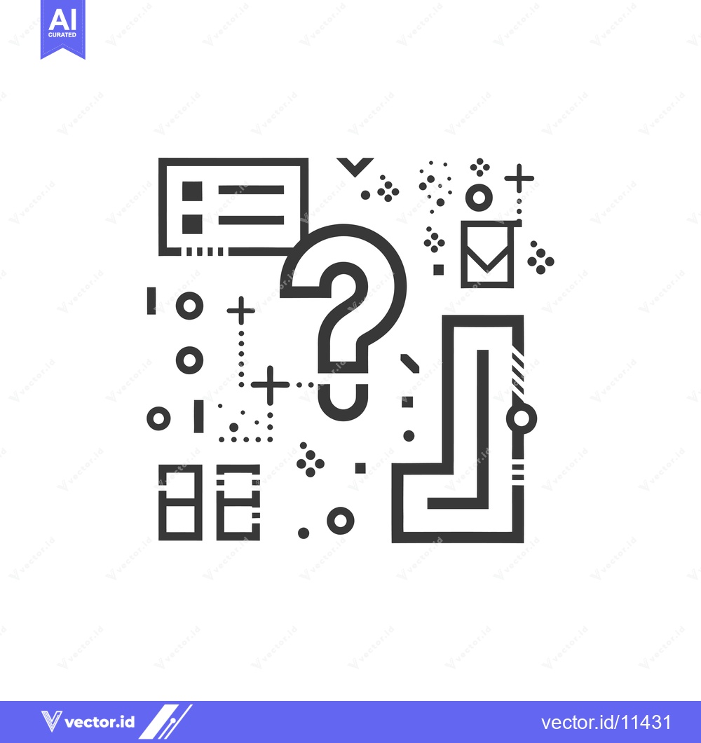 Premium Vector dari Abstract Geometric Design with Question Mark and Geometric Shapes