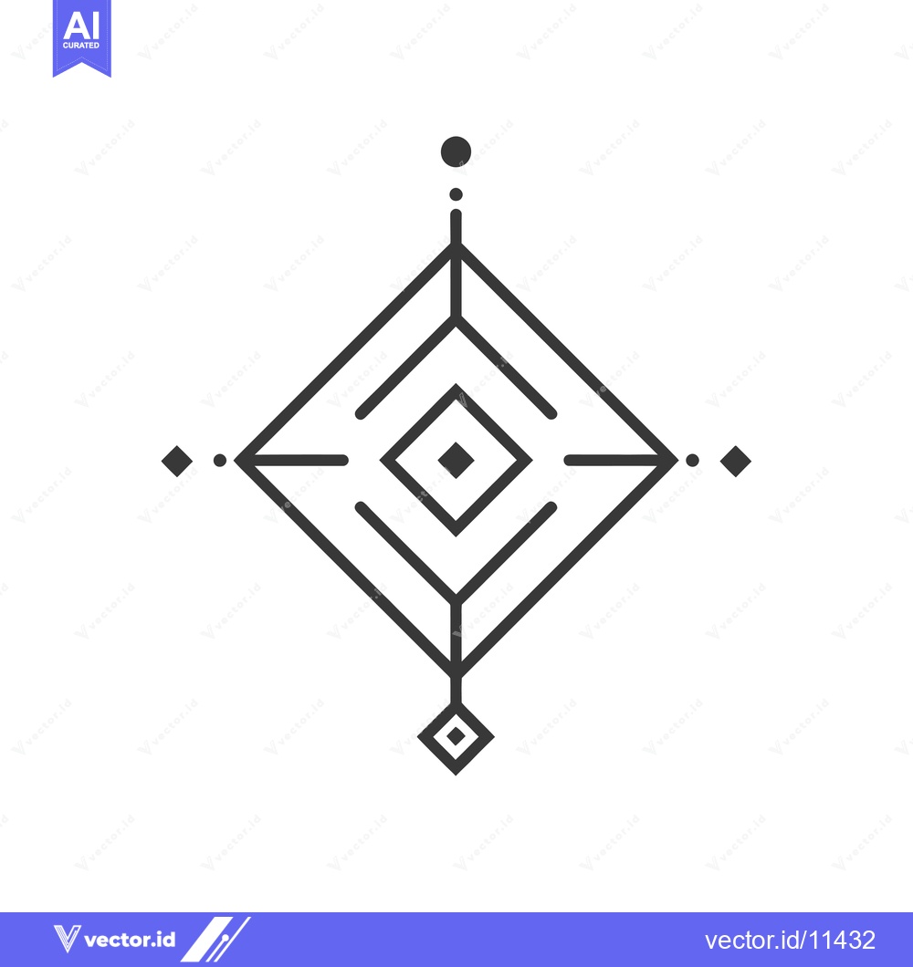 Premium Vector of Abstract Geometric Design with Square and Dotted Elements