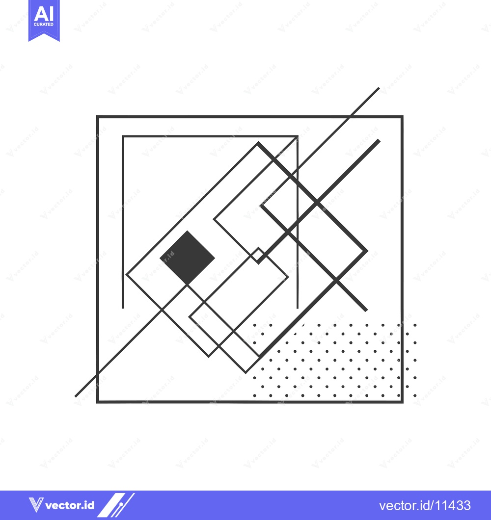 Premium Vector dari Abstract Geometric Design with Squares and Lines