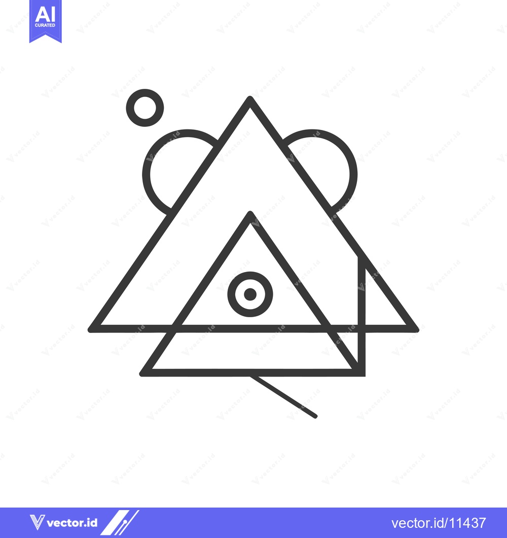 Premium Vector dari Abstract geometric design with triangles and circles