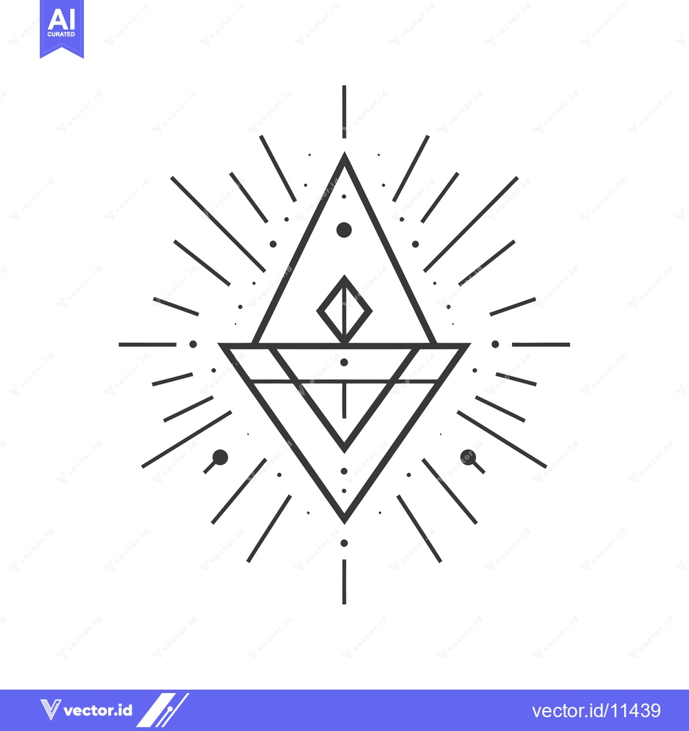 Premium Vector dari Abstract Geometric Design with Triangles and Rays
