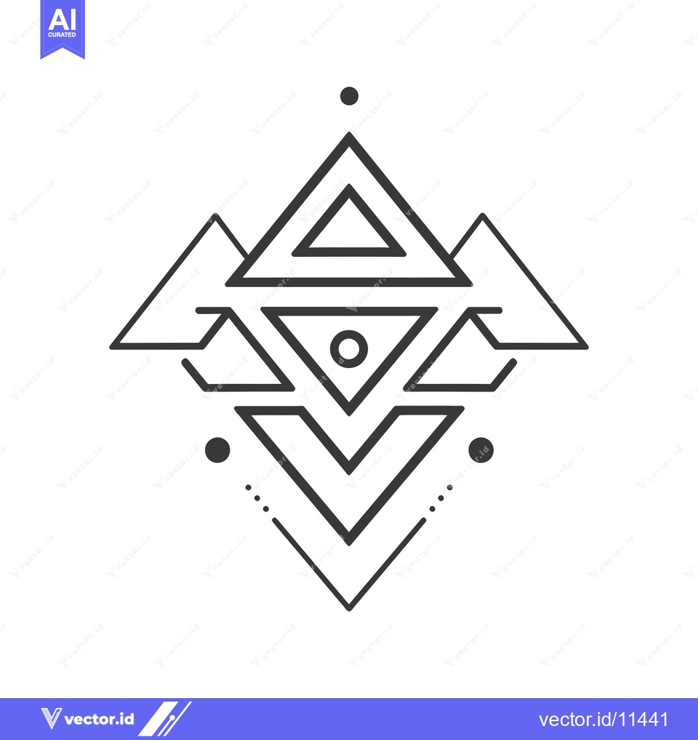 Premium Vector of Abstract geometric design with triangles, circles, and dots