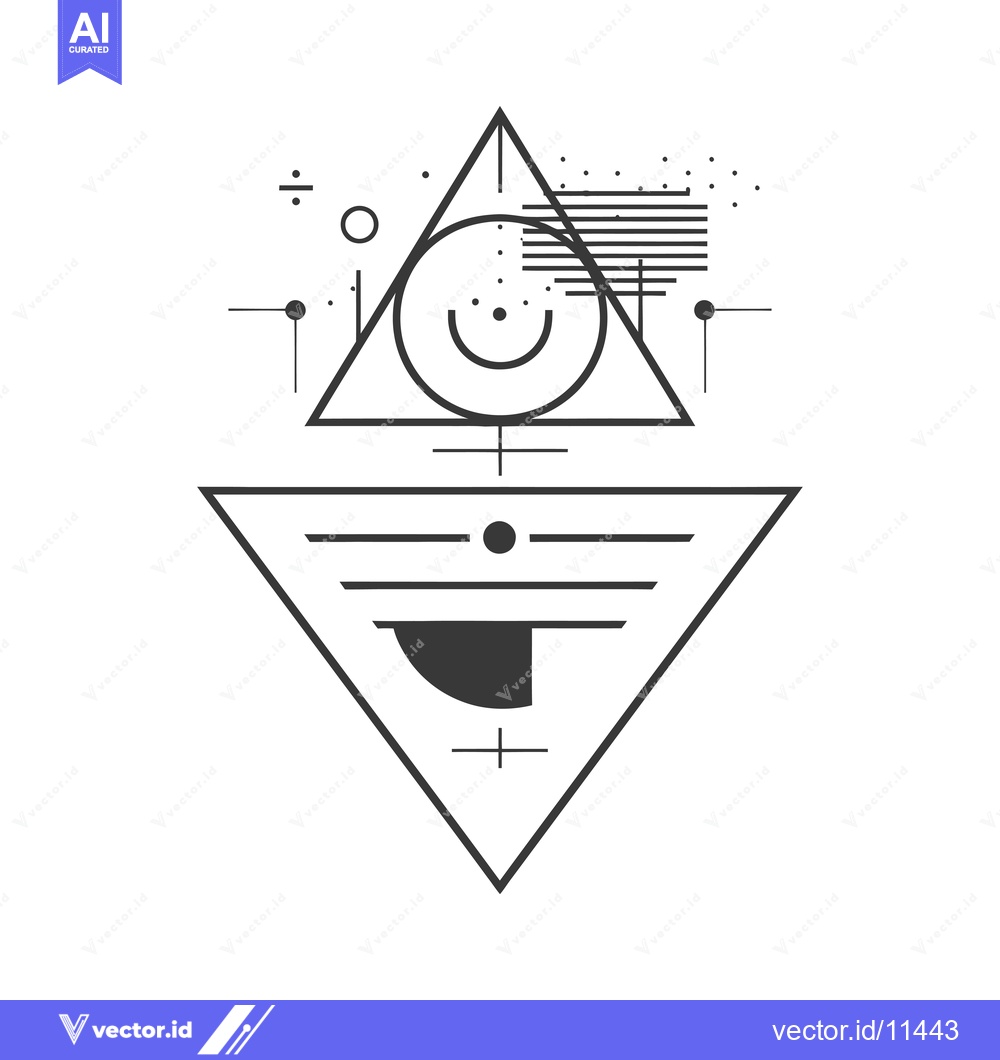 Premium Vector dari Abstract Geometric Design with Triangles, Circles, and Lines