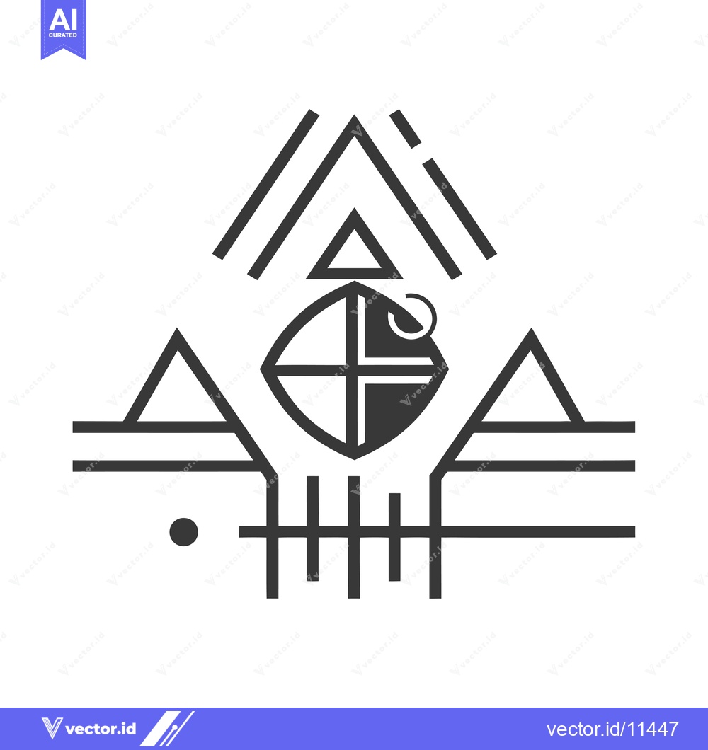 Premium Vector dari Abstract geometric design with triangles, lines, and a circle
