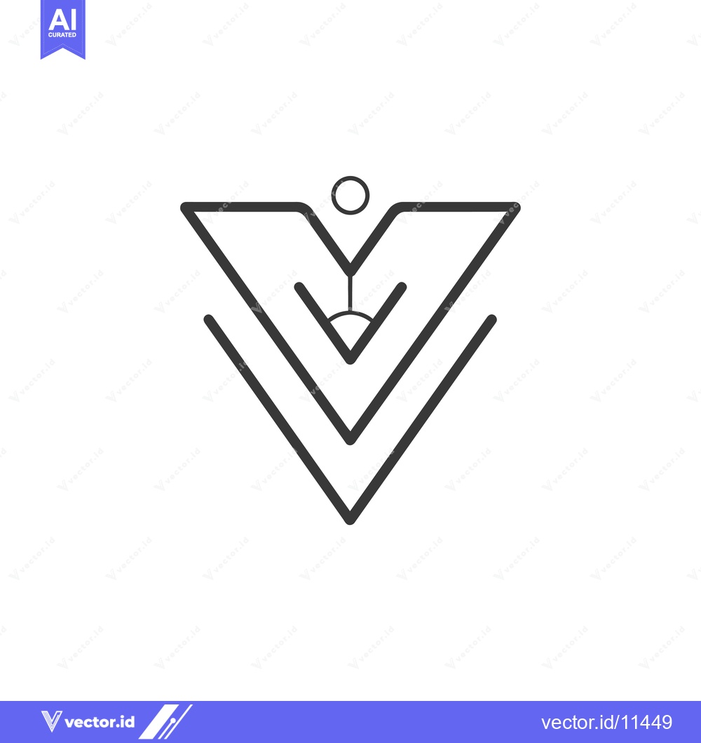 Premium Vector dari Abstract Geometric Design with V Shape and Circle