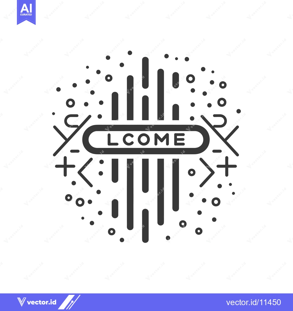 Premium Vector of Abstract Geometric Design with "Welcome" Text
