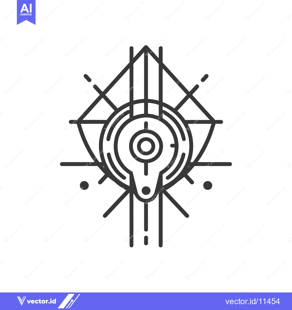 Premium Vector of Abstract Geometric Eye with Diamond and Circular Shapes
