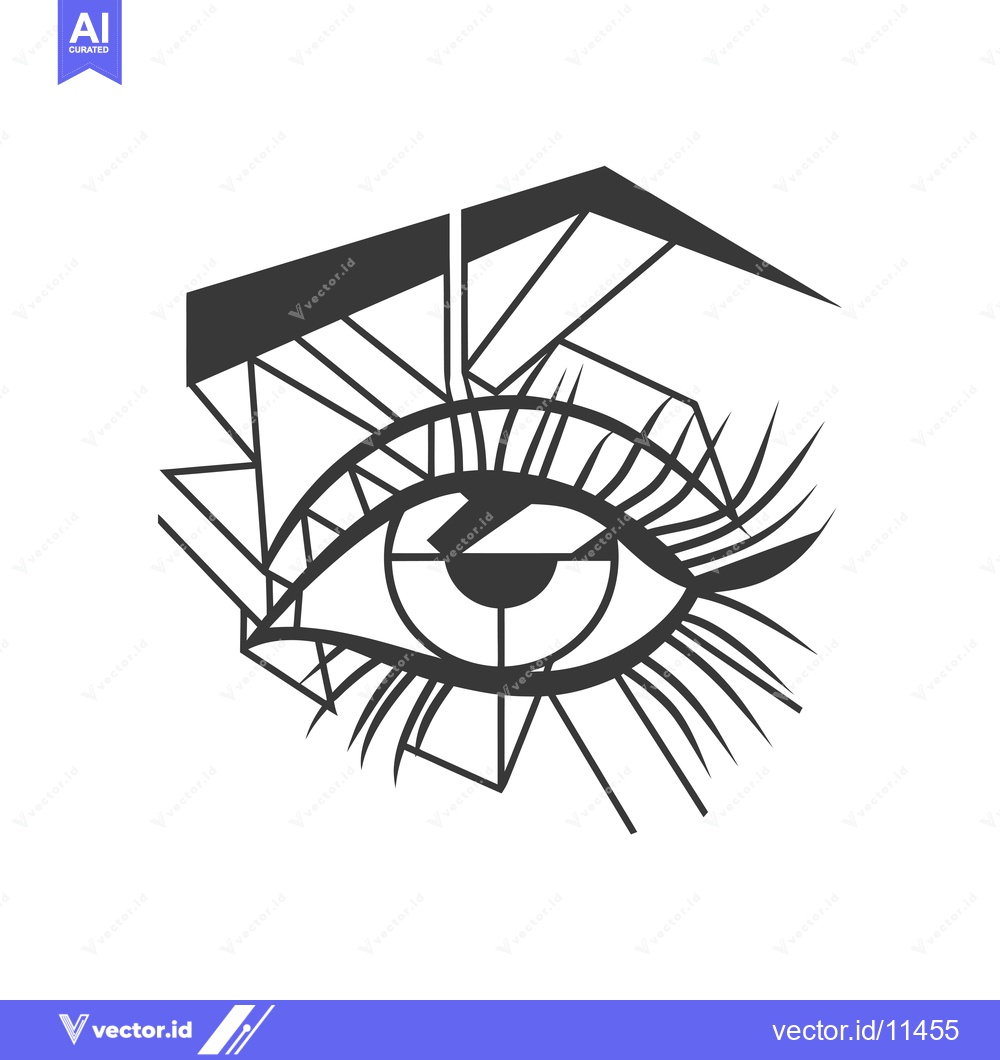 Premium Vector dari Abstract Geometric Eye with Eyelashes