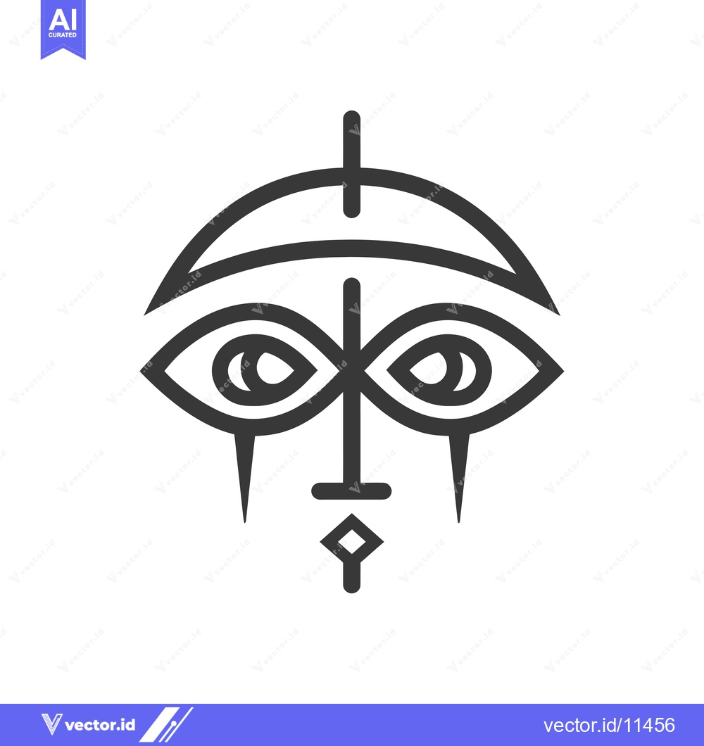Premium Vector of Abstract Geometric Face with Two Eyes and a Nose