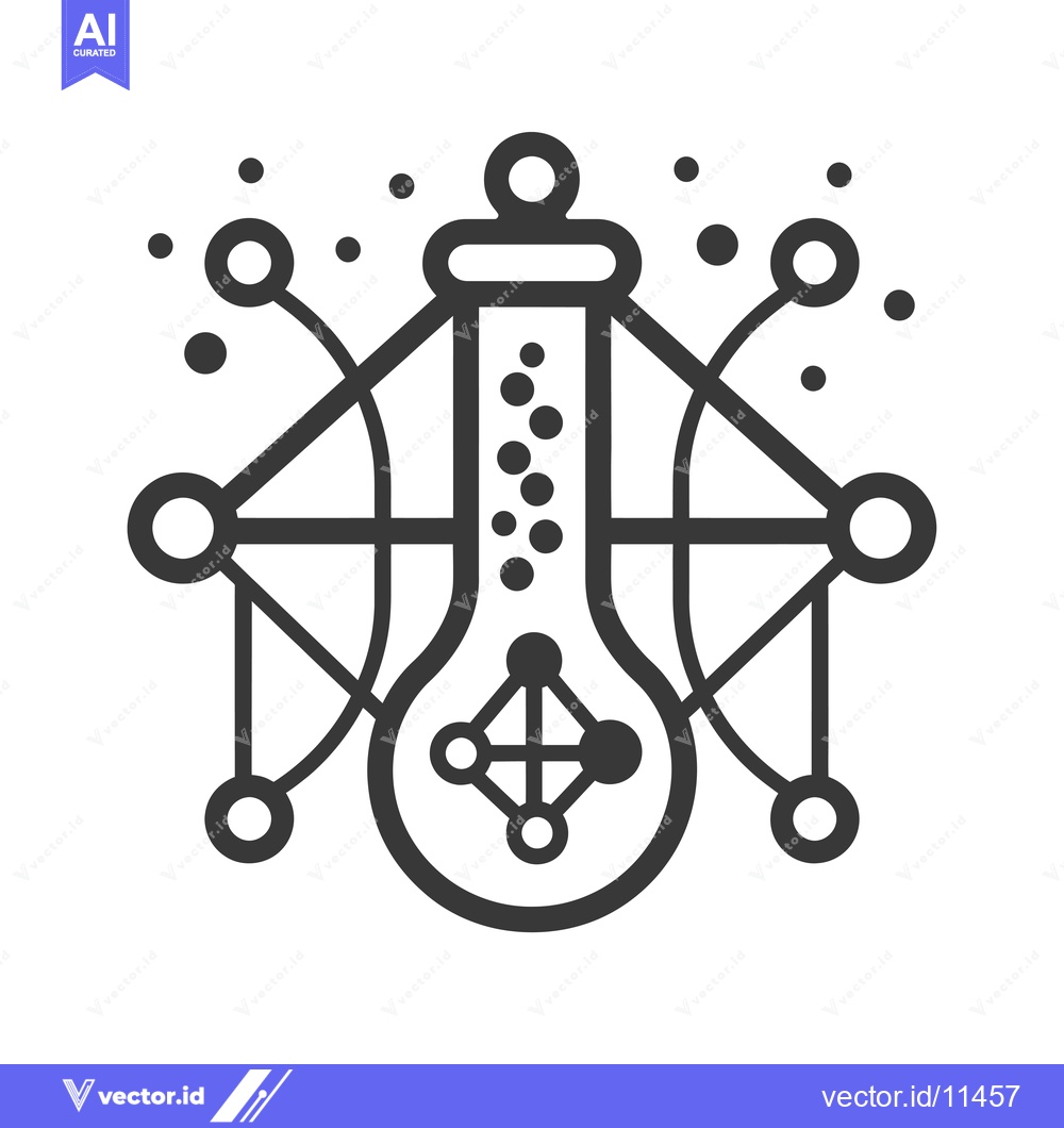 Premium Vector dari Abstract Geometric Flask with Connected Circles