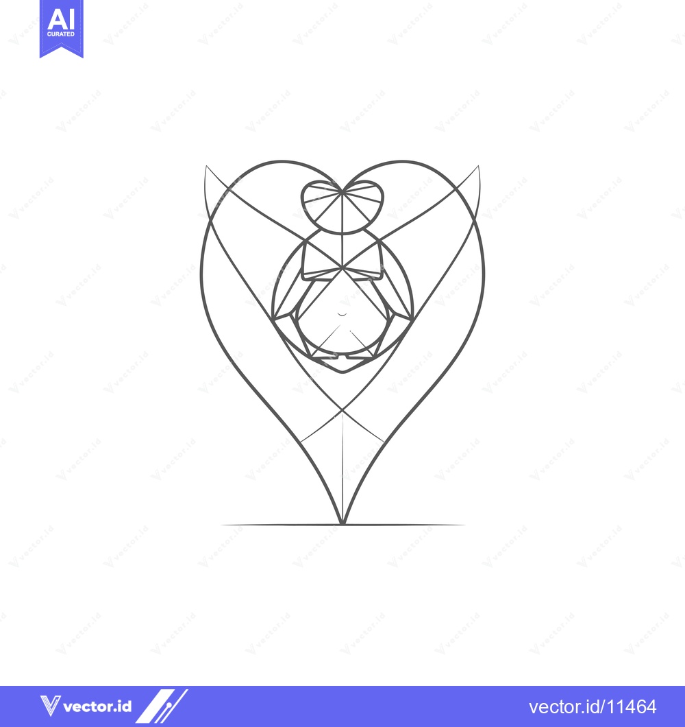 Premium Vector dari Abstract Geometric Heart with Internal Design