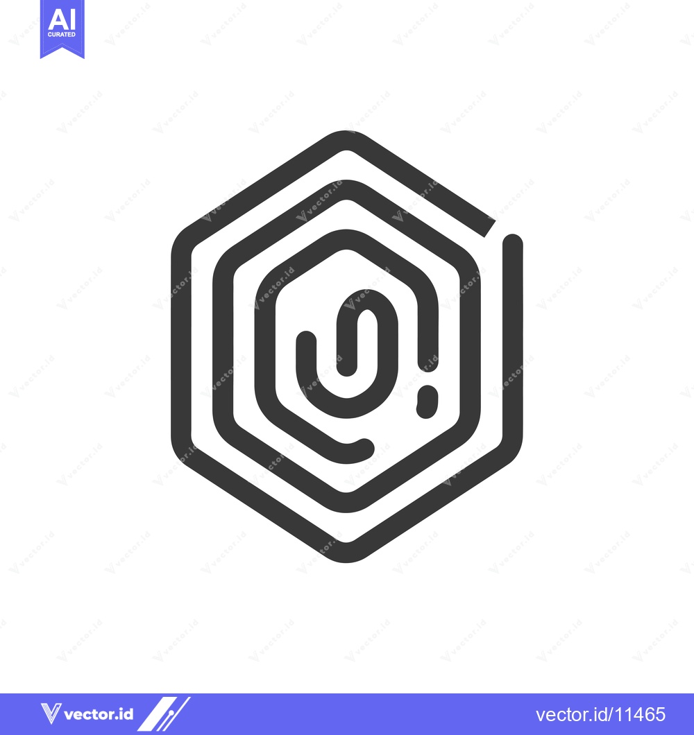 Premium Vector dari Abstract Geometric Hexagon with Inner Curved Lines