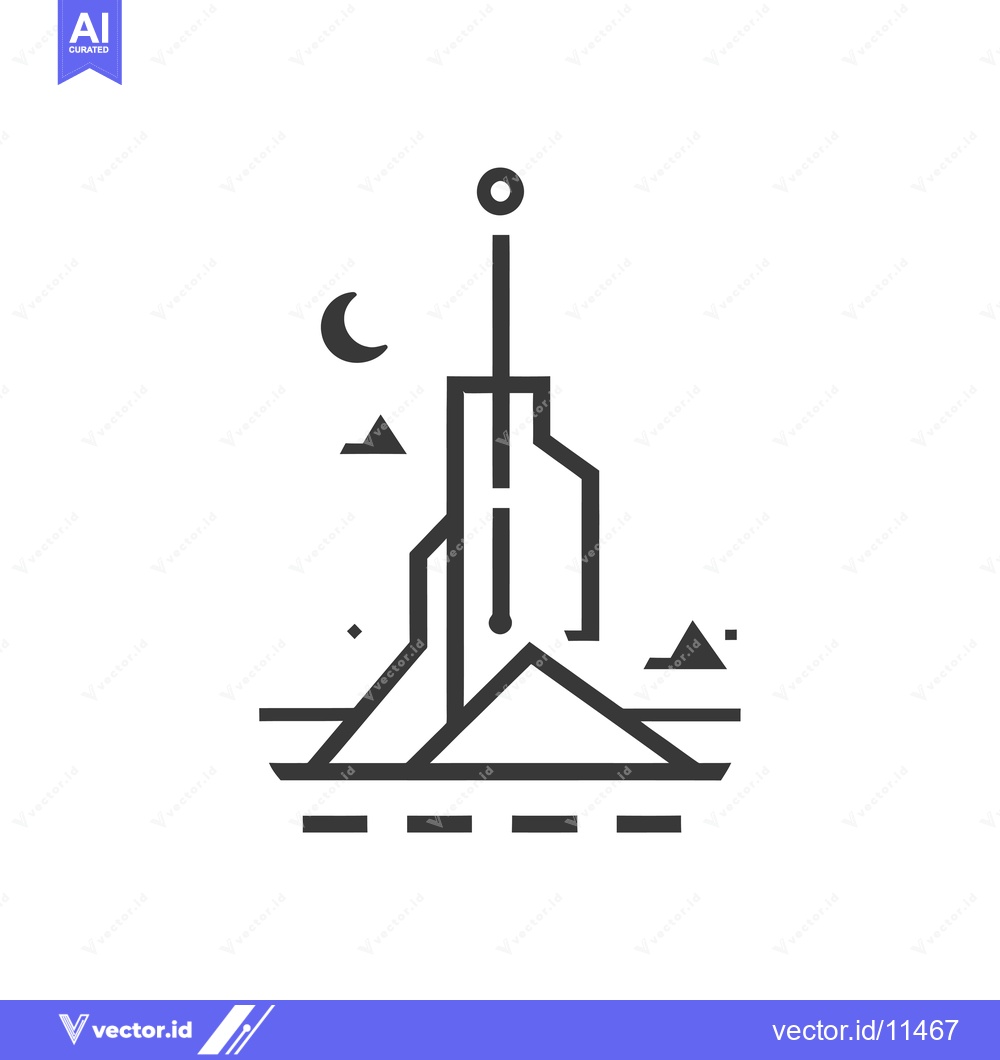 Premium Vector dari Abstract Geometric Illustration of a Cityscape with a Tower