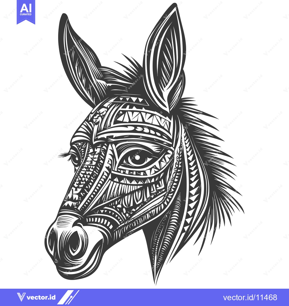 Premium Vector dari Abstract Geometric Illustration of a Donkey Head