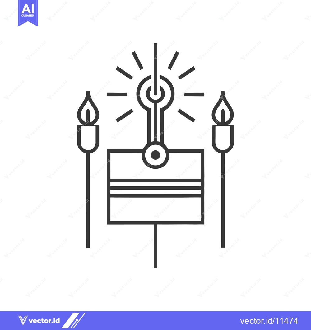 Premium Vector of Abstract Geometric Illustration with Two Candles and a Central Light S