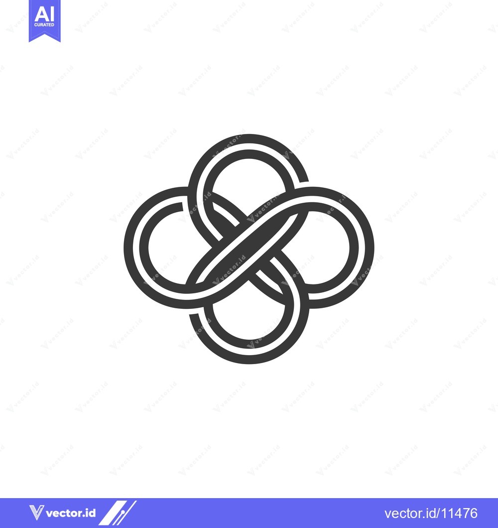 Premium Vector dari Abstract Geometric Intertwined Loop Design